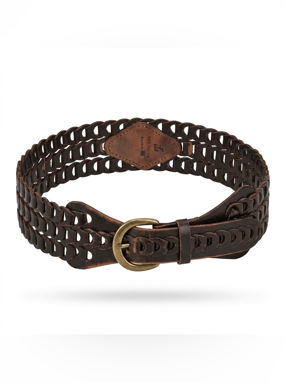 Triple strand leather belt